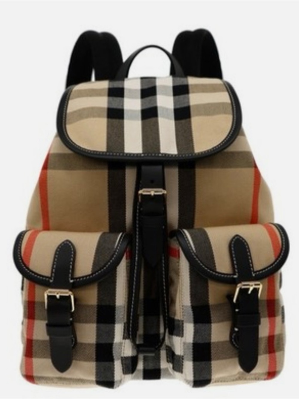 Burberry ENFIELD classic check canvas/leather strap backpack made iltaly unisex